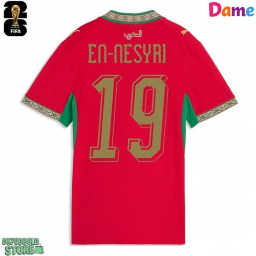 Marokko Youssef En-Nesyri #19 Replika Hjemmebanetrøje Dame VM 2026 Kortærmet